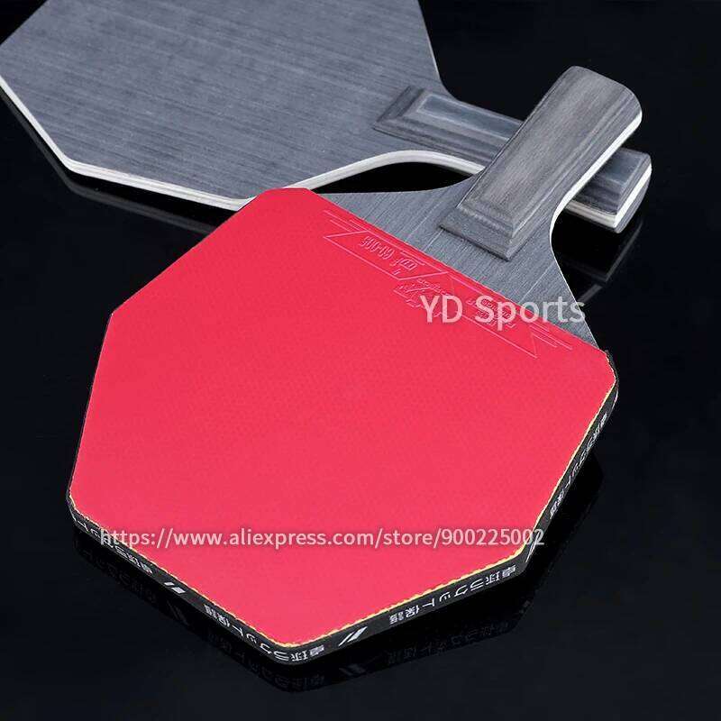 Professional Horizontal Grip Hexagonal Table Tennis Rackets Pimples-in Black Carbon Fiber Ping Pong Racquet Paddle Competition