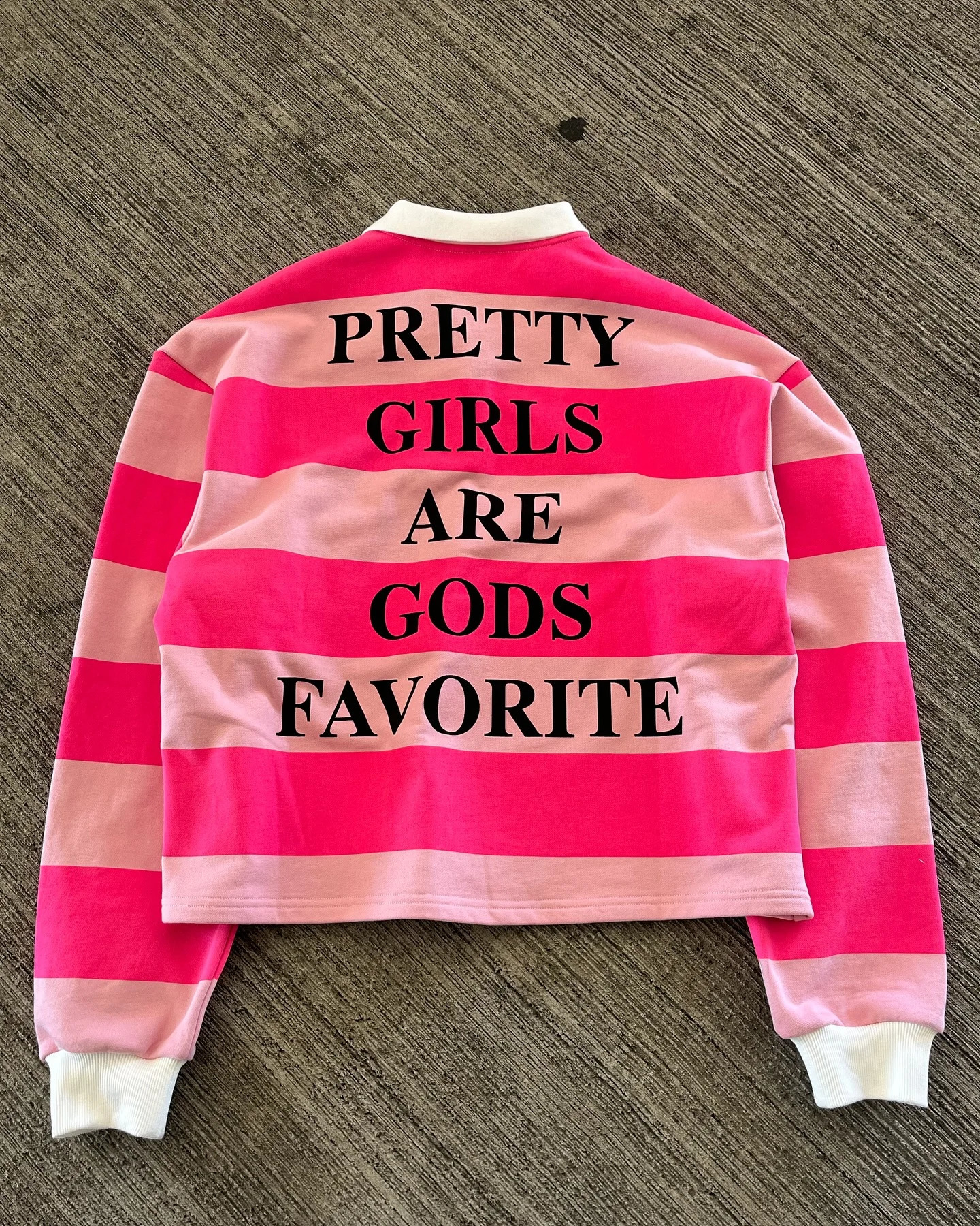 Hip Hop Stripe Pretty Girls Shirt America Harajuku Fashion Letter Print Polo Shirts Y2k Retro Men Women Long Sleeved T Shirt 250617