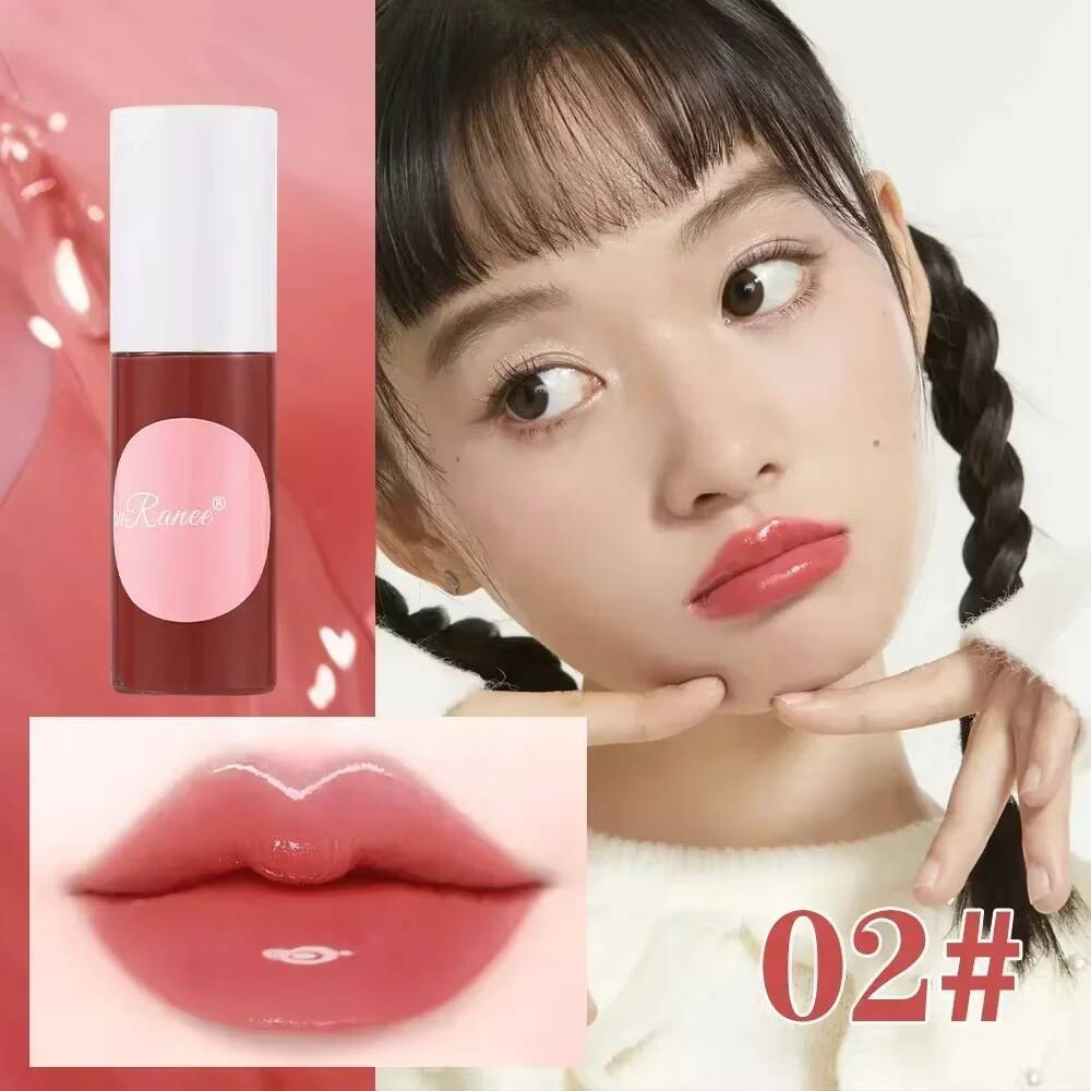 Mini 10 Colors Liquid Lip Gloss Waterproof Non-stick Long Lasting Sexy Red Mirror Glass Moisturize Lipstick Water Rouge Makeup happy