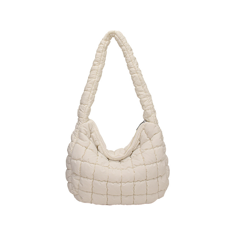 Free Shipping For Designers 2025 New Plaid Underarm Cloud Bag Niche High-end Single Shoulder Down Bag Women Large Capacity Pleated Luxury Bag Bubble B