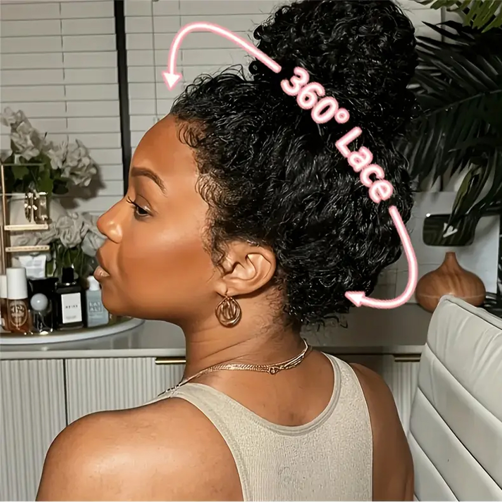 Invisible Strap 360 HD Lace Glueless Wig Human Hair Water Wave 360 Glueless Human Hair Wig 250 Density Deep Wave Lace Frontal Wigs