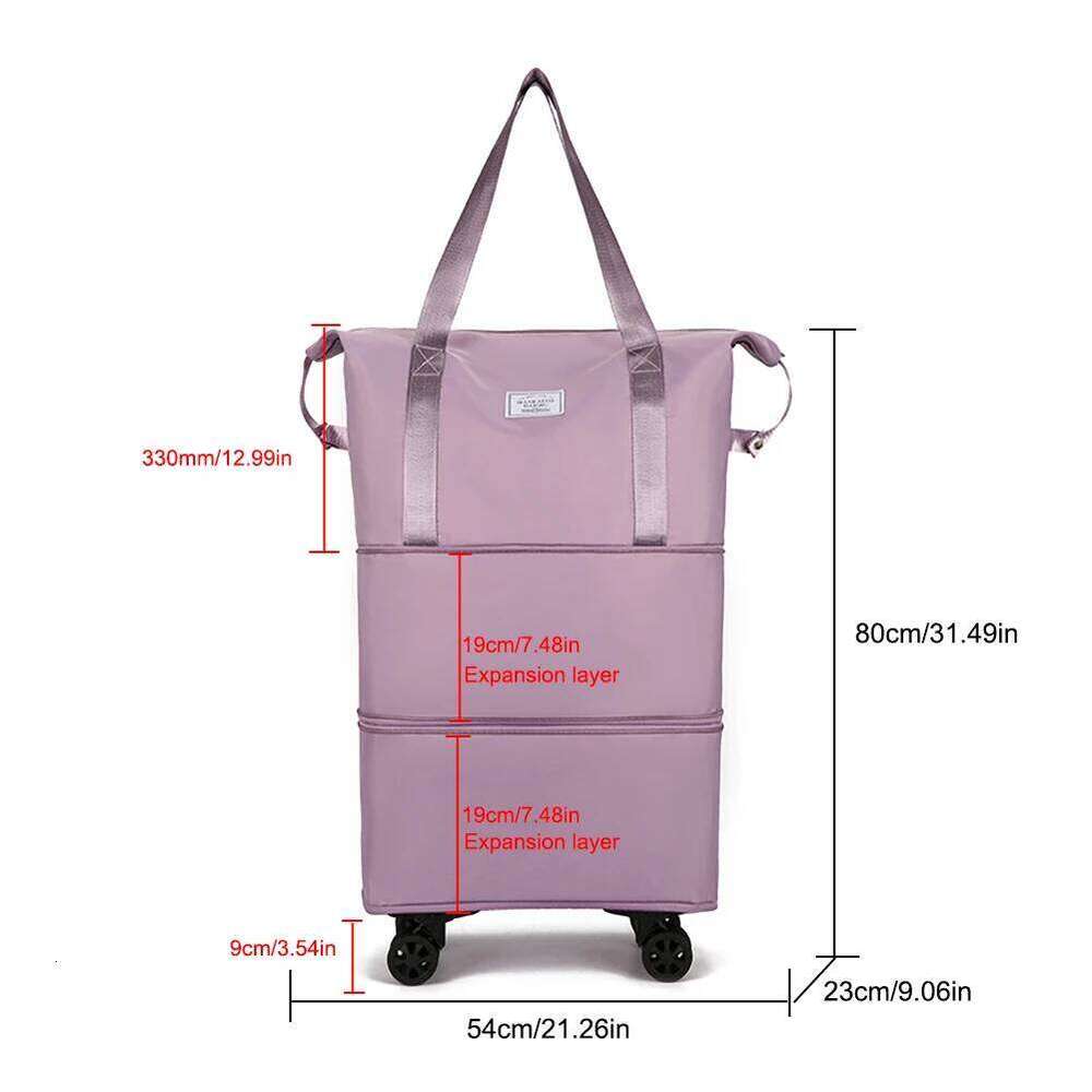 With Wheels Expandable Travel Expansion Duffle Pack Large Capacity Rolling Handbag Lage Bag