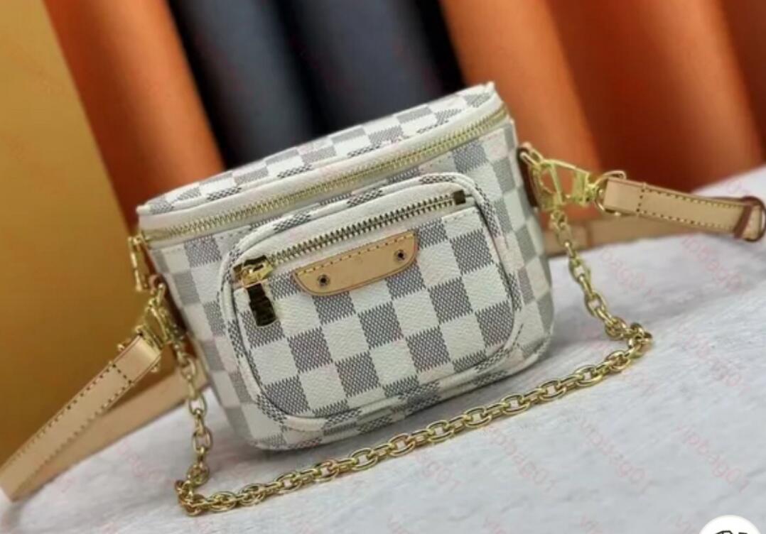 Mini women designer waist bag flower print fanny pack luxury men chest bags chain and leather strap shoulder bag crossbody bags.