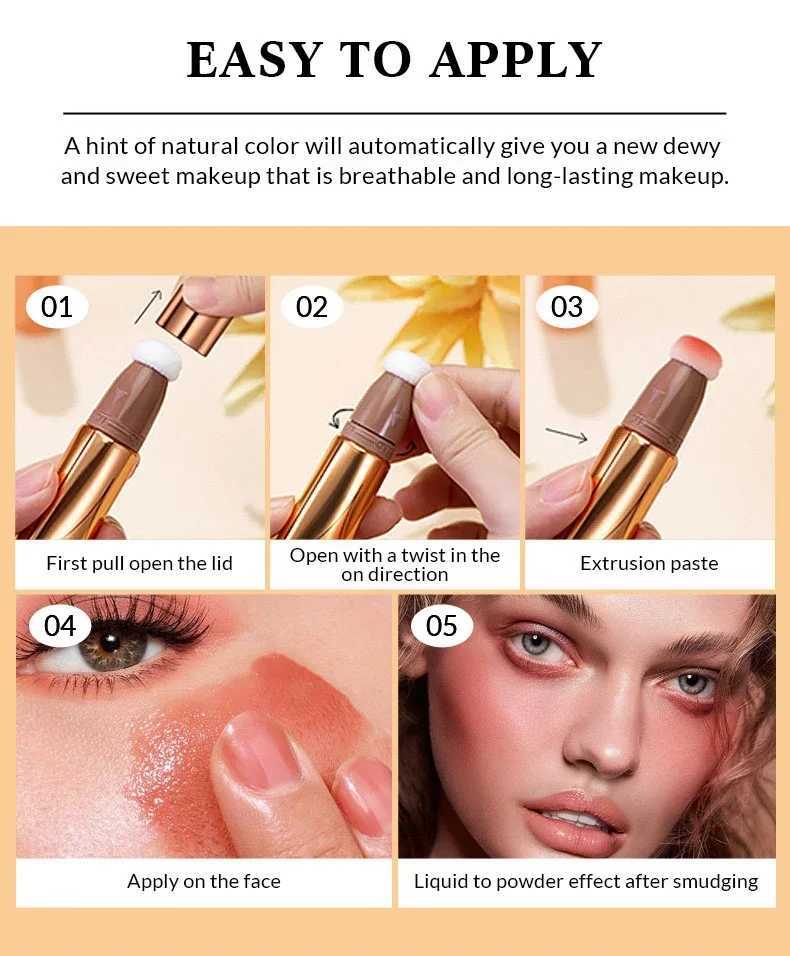 Waterproof Long-lasting Liquid Contour Cream with Sponge Brush Highlighter and Concealer - Silky and Creamy on Face and Body XJ250618