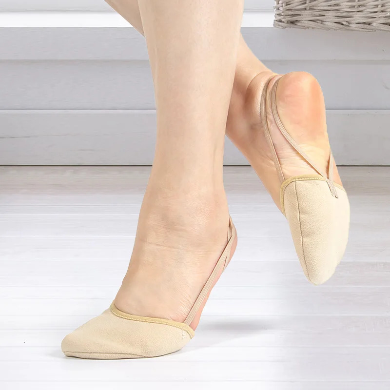 Dynadans Professional Rhythmic Gymnastics Shoes Womens Half Foot Shoes Childrens Suede Half Foot Dance Toe Shoes 250613