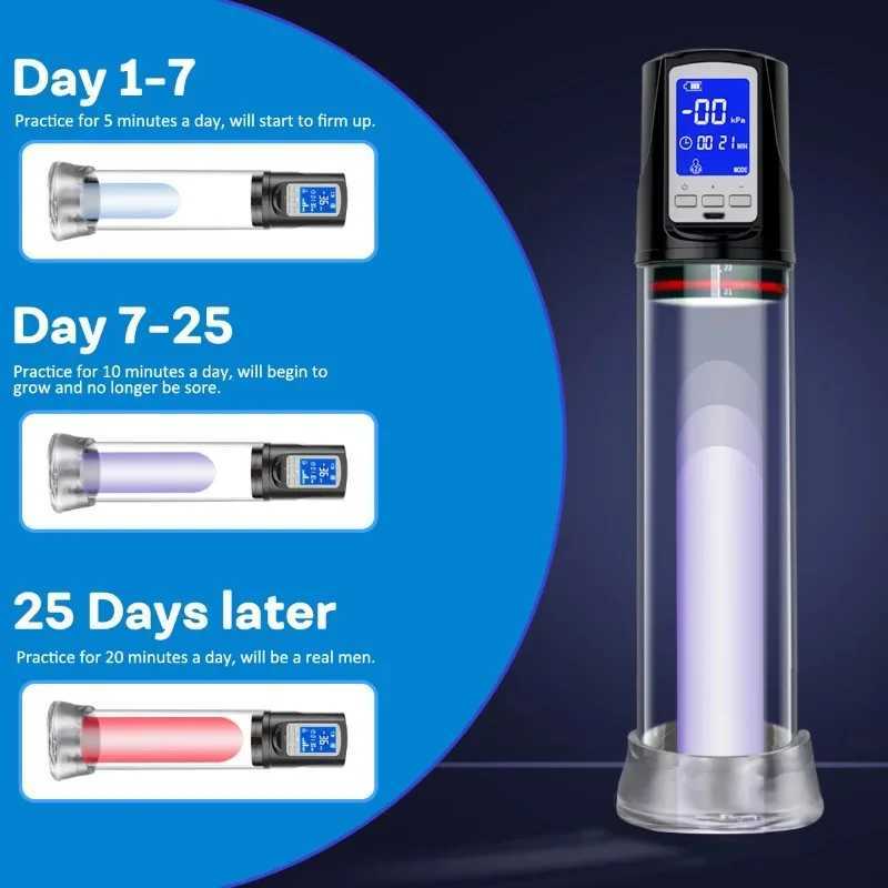 4 Suction Modes Vacuum Automatic Penis Pump Vacuum Sex Toys for Male Masturbation Penis Extender Vacuum Pump Enlargement W250618