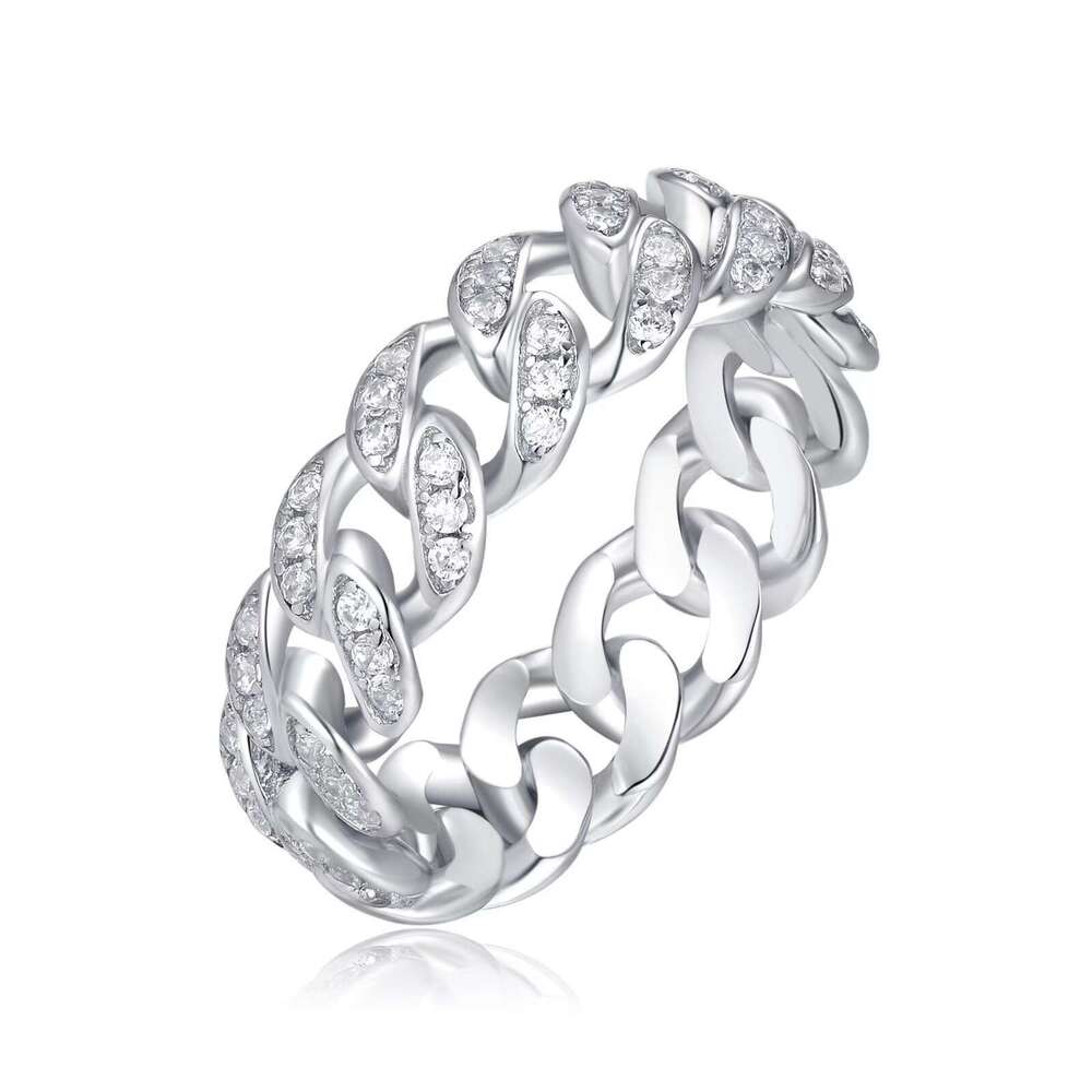 New Fashion Hip-Hop Style Unique Versatile Cuban Niche High-End Minimalist Light Luxury Ring for Women