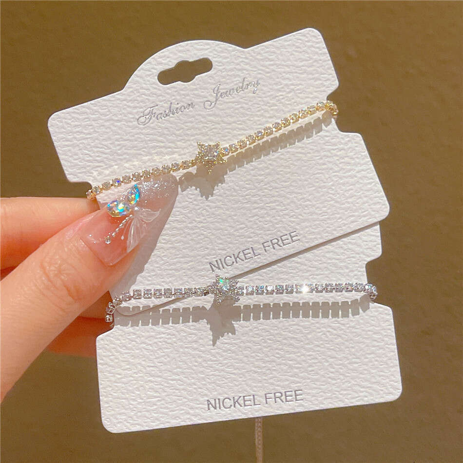 Trendy Korean Wind Electroplated Real Gold Micro Paved Zircon Bracelet Niche Ins Style Rope Exquisite Hand Jewelry