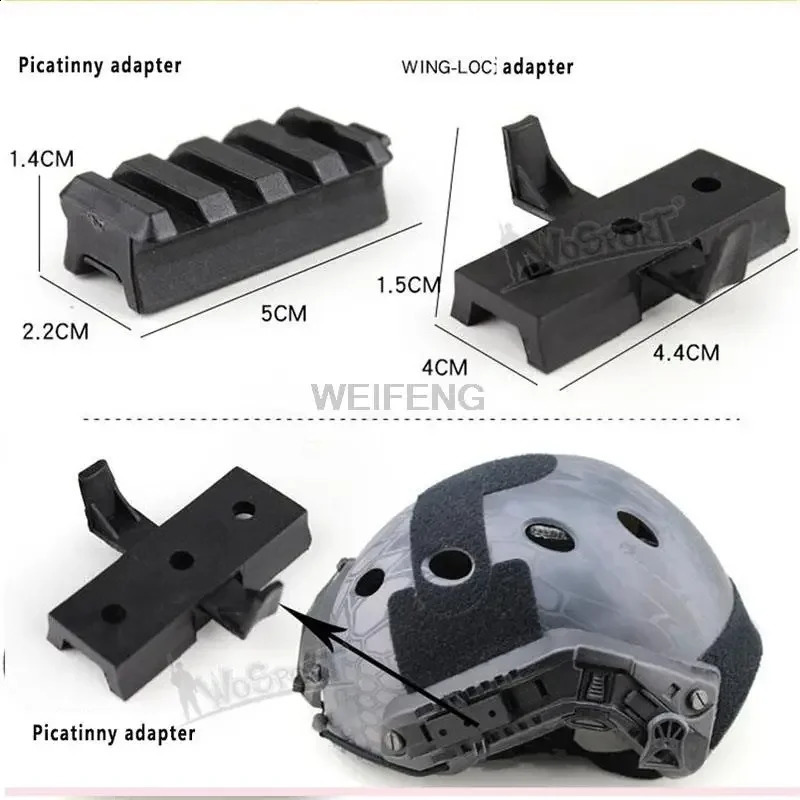 Tactical NVG Rotating Clamp Rail Adapters Goggles Buckle Helmet Adapter Nylon Rope Accessories 250611