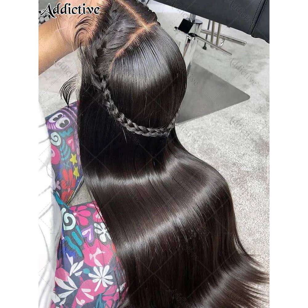HD 13x6 220% 40 42Inch Bone Straight Front Human Hair Wigs 5x5 Glueless Ready To Wear Transparent 13x4 Lace Frontal Wig