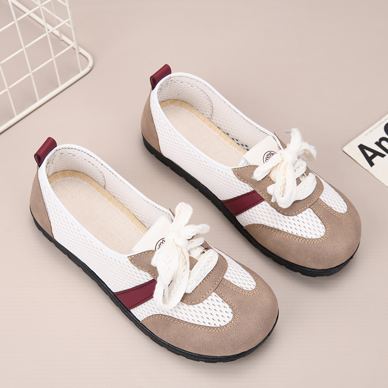 Summer Old Beijing Cloth for Women, Single Mesh Surface, Shallow Mouth, Agan Shoes, Comfortable and Versatile, Sports Mom German Training Shoes