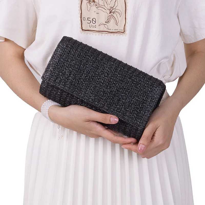 3pcs Clutch Bags Women Straw Weave Multifunctional Holiday Style Flap Cover Long Beach Shoulder Bag Z250618