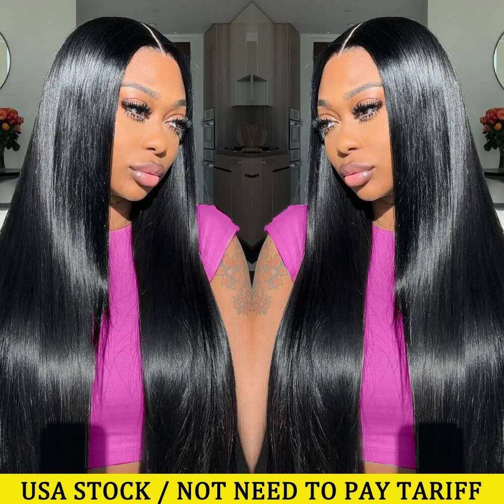 Straight Frontal 13x6 13x4 Front Human Hair Transparent Lace Wigs for Black Women 4X4 5X5 Hd Closure Wig