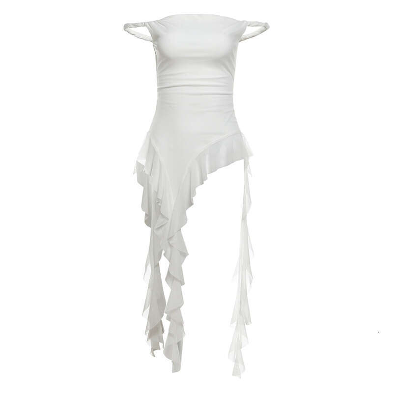 Spring New Women's Solid Color Slim Fit Street Fashion Off-Shoulder Sleeveless Backless Top B5
