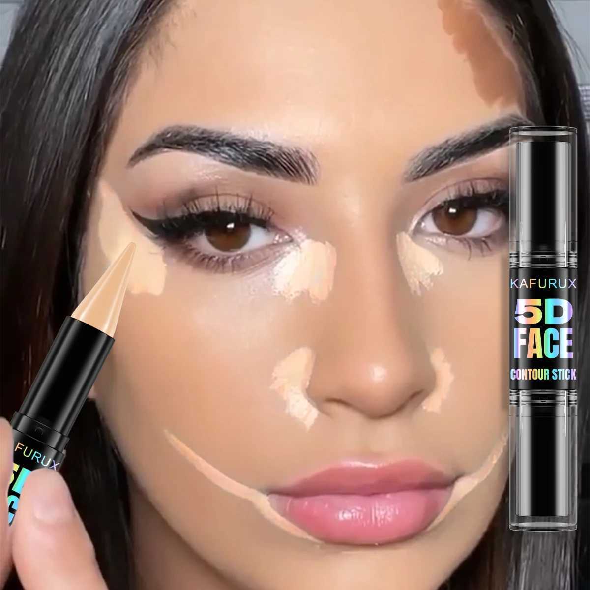 1PC Double Head Highlight Foundation Contour Pen Face Makeup Waterproof Concealer Stick Pencil Cosmetics for Women Gifts XJ250618