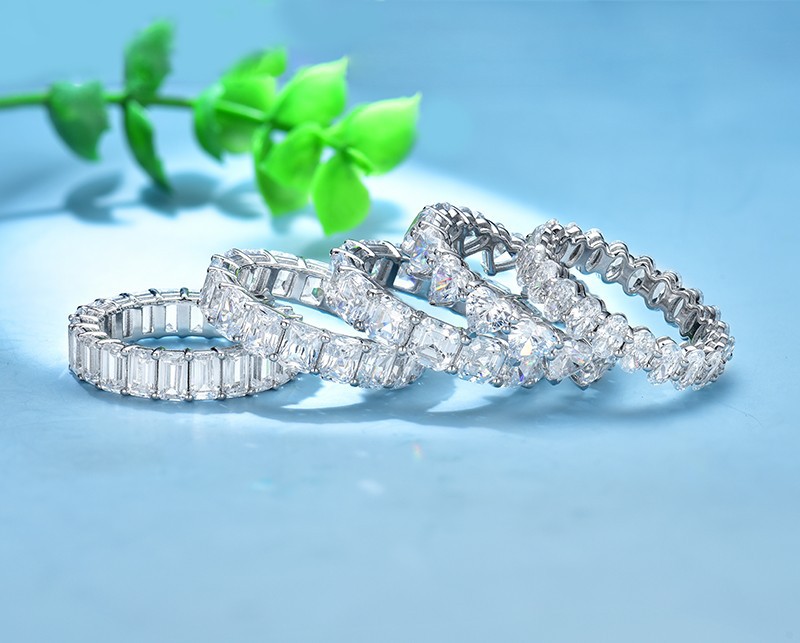 2025 Choucong Ins Top Sell Sparkling Luxury Jewelry Genuine 100% S925 Sterling Silver Multi Shape Asscher Zircon CZ Diamond Party Women Stack Bridal R