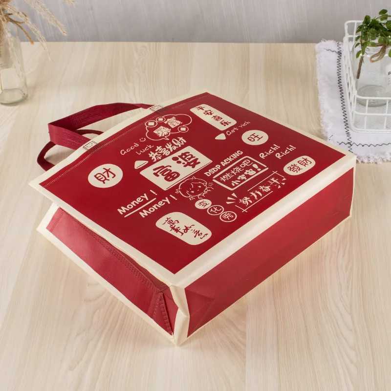 Big Folding Shopping Bag Eco-Friendly n-Woven Reusable Tote Bags Handbag for Travel Grocery Bag fem shopper Bags B250618