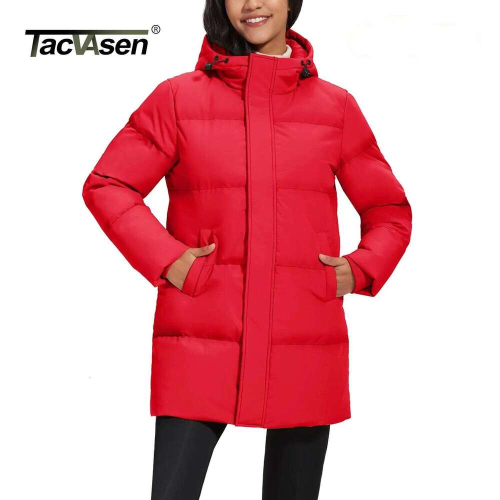 TACVASEN Duck Down Womens Long Thicken Winter Puffer Jacket Quilted Water-Resistant Ultra Warm Hooded Padded Coats