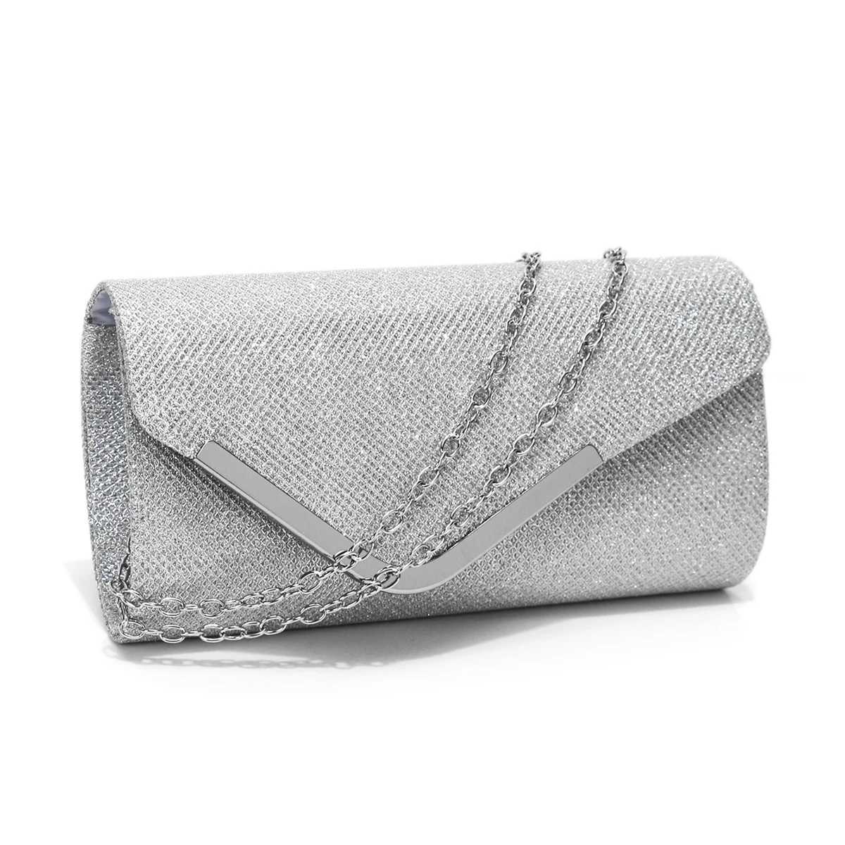 Fashion Women Evening Bags Sequins Day Clutch Bags Shoulder Chain Messenger Handbags Metal Party Wedding Bridal Handbags Z250618
