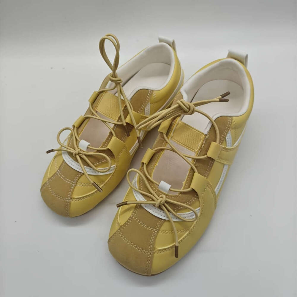 Women'S 2025 New Arrival Ballet-Inspired Low-Top Sneakers - Comfortable Lace-Up with Toe, PU Cover Upper & Rubber Sole, Summer Versatile Shoes fo