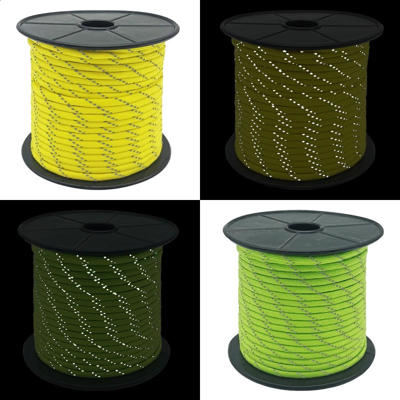 50100m multifunctional 7 Core Reflective 550 Paracord Rope 4 mm Camping Survival Edc Outdoor Parachute Cord Lanyard Rescue rope 250611