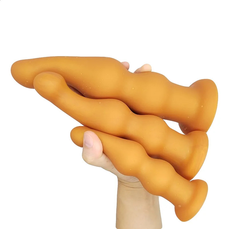 In-Depth Anal Plug Dilatior Anal Beads With Suction Cup Silicone Butt Plug Adult Toys Mens Sex Masturbator Plug Vagins Anal Toys 250617