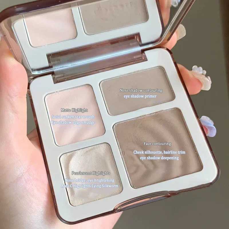 Four-color Highlighter Contour Palette illuminator Makeup 3D Bronzer Matte Contour Powder Rose Blush Highgloss Palette Cosmetics XJ250618