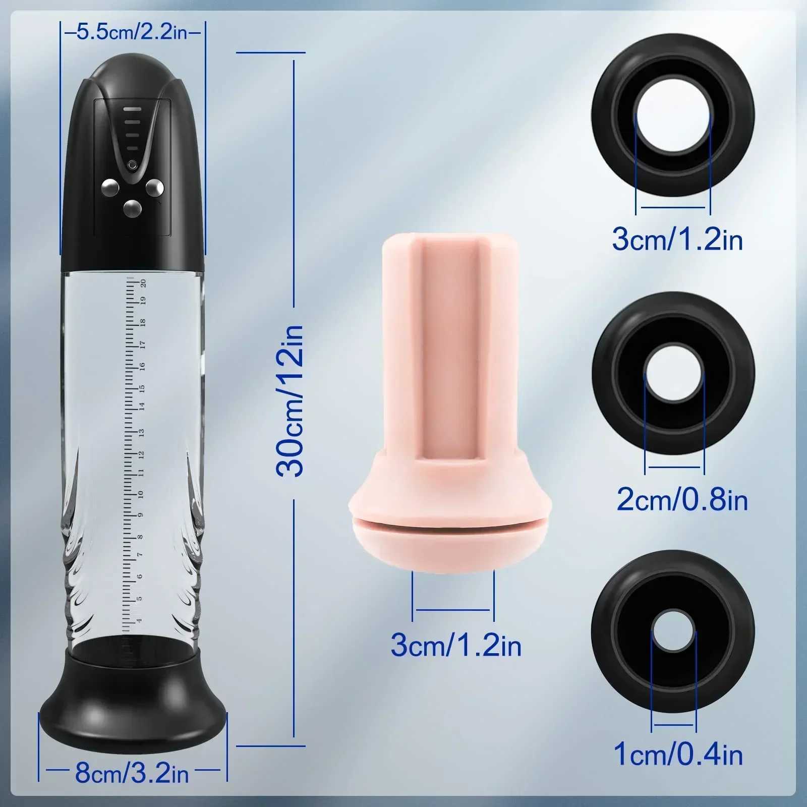 61830cm Electric Penis Pump with Pocket Pussy Automatic Enlargement Extender Vacuum Male Masturbator Adult Sex Toys for Men W250618
