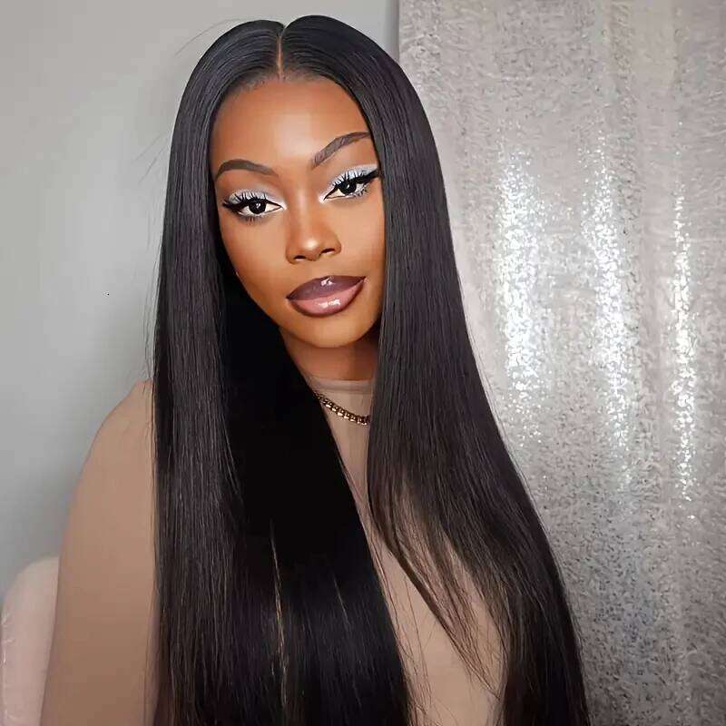 Alimice 5x5 Wear And Go Glueless Plucked Pre Cut Transparent Lace Closure Wigs Human Hair For Women
