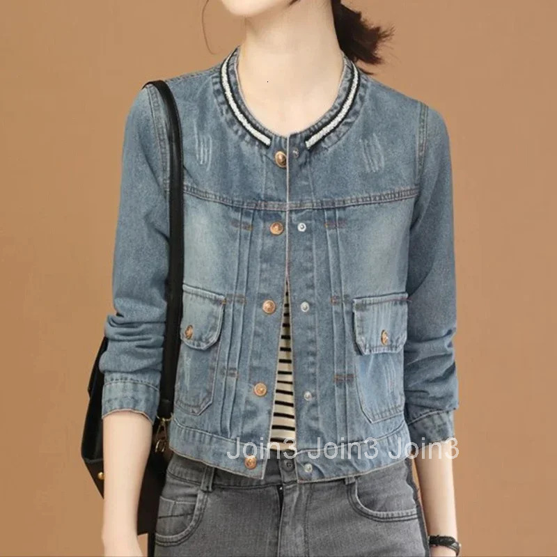 Denim Jacket for Women Loose Cowboy Coat Woman Long Sleeve Patchwork Designer Streetwear Harajuku Cowgirl Clothing Low Price