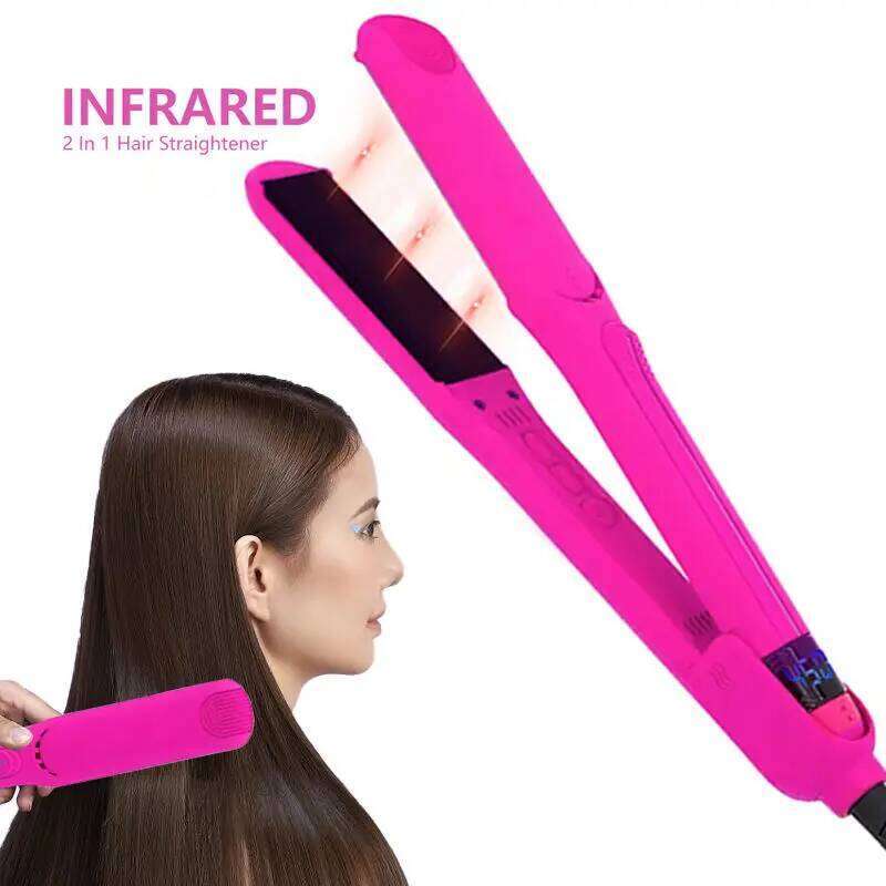Infrared Hair Straightener 1.25 inch Ultra Smooth Ceramic Coated Float Plate Flat Iron MCH Heater Planchas De Cabello