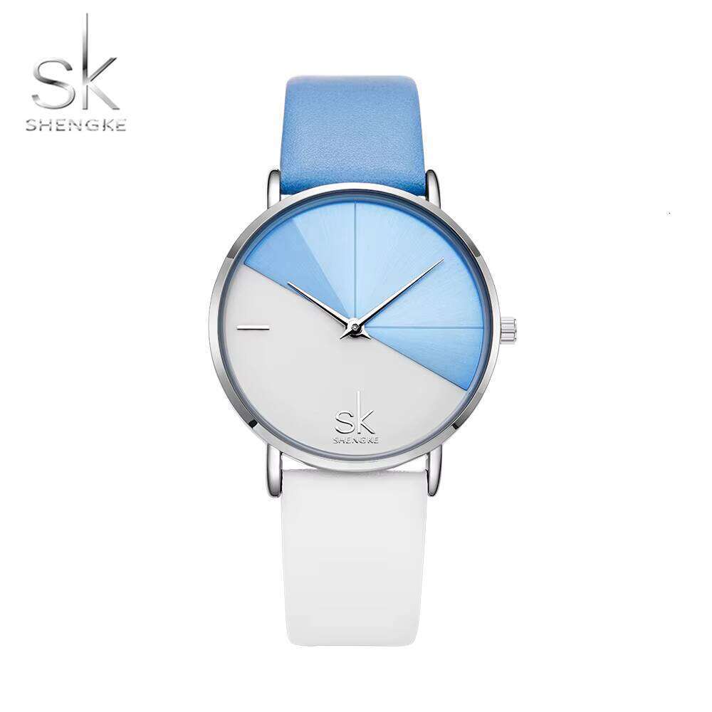 DHgargets SK Watch Woman Fashion Quartz Lady Watches Leather Band Waterproof Colorful Gifts for Women K0095L