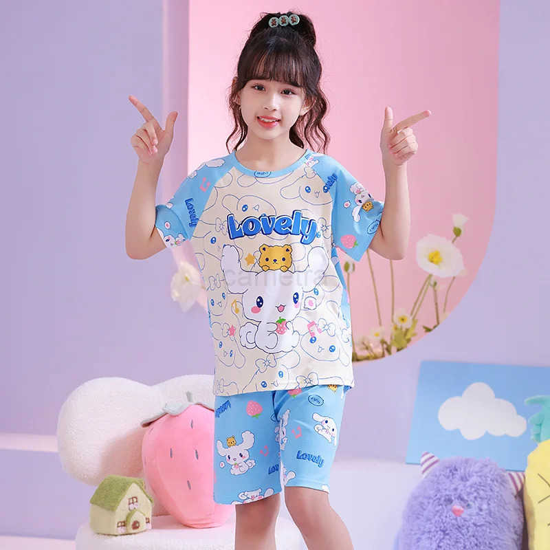 Sanrio Pajama Girl Sets for Children Loungewear Boys Pajamas Sleepwear Robe Childrens Clothing Mother Kids XJ250618XJ250618