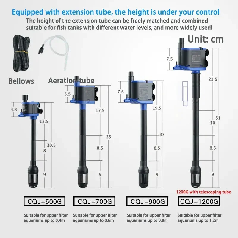 Submersible Water Pump Aquarium 3-in-1 Filtration Fish Tank Water Pump Micro Oxygenation Filter Water Pump Fish Tank Accessories 250613