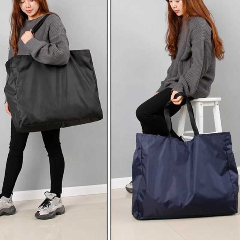 Shopping Bags Large Capacity Grocery Totes With Zipper Wable Reusable Simple Handbag Outdoor Heavy Duty New Fi Bag B250618