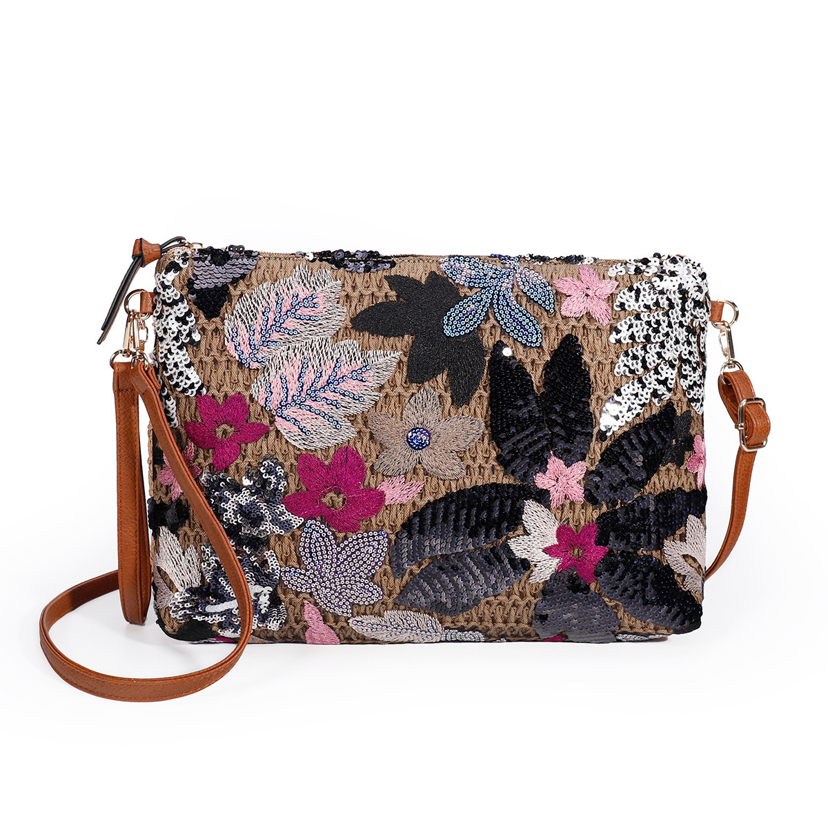 Free Shipping 2025 Summer New Designer Bag High-end Casual High-quality Shopping Bag Woven Straw Crossbody Bag Large Capacity Sequin Woven Shoulder Ha