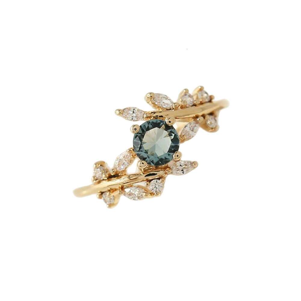 Super Beautiful High-End Sense Girl Artistic Bracelet French Style Dark Blue Imitation Crystal Vine Ring Niche Light Luxury Women's Accessories