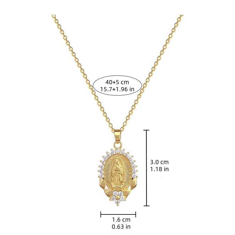 Fashion Exquisite Gorgeous Virgin Mary Necklace Classic Personalized Flower Hundred Stainless Steel Lucky Girl Party Gift W250618