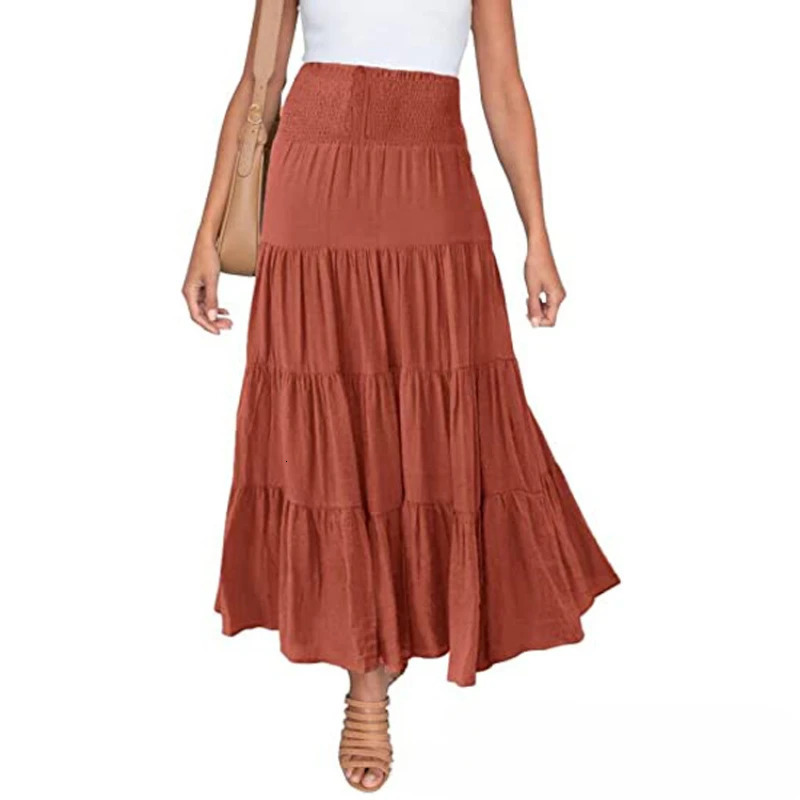 Summer High Waisted Maxi Skirts Women Clothing Fashion Ropa Mujer Faldas Casual Bohemian Long Skirt Saias Harajuku Streetwear 250617