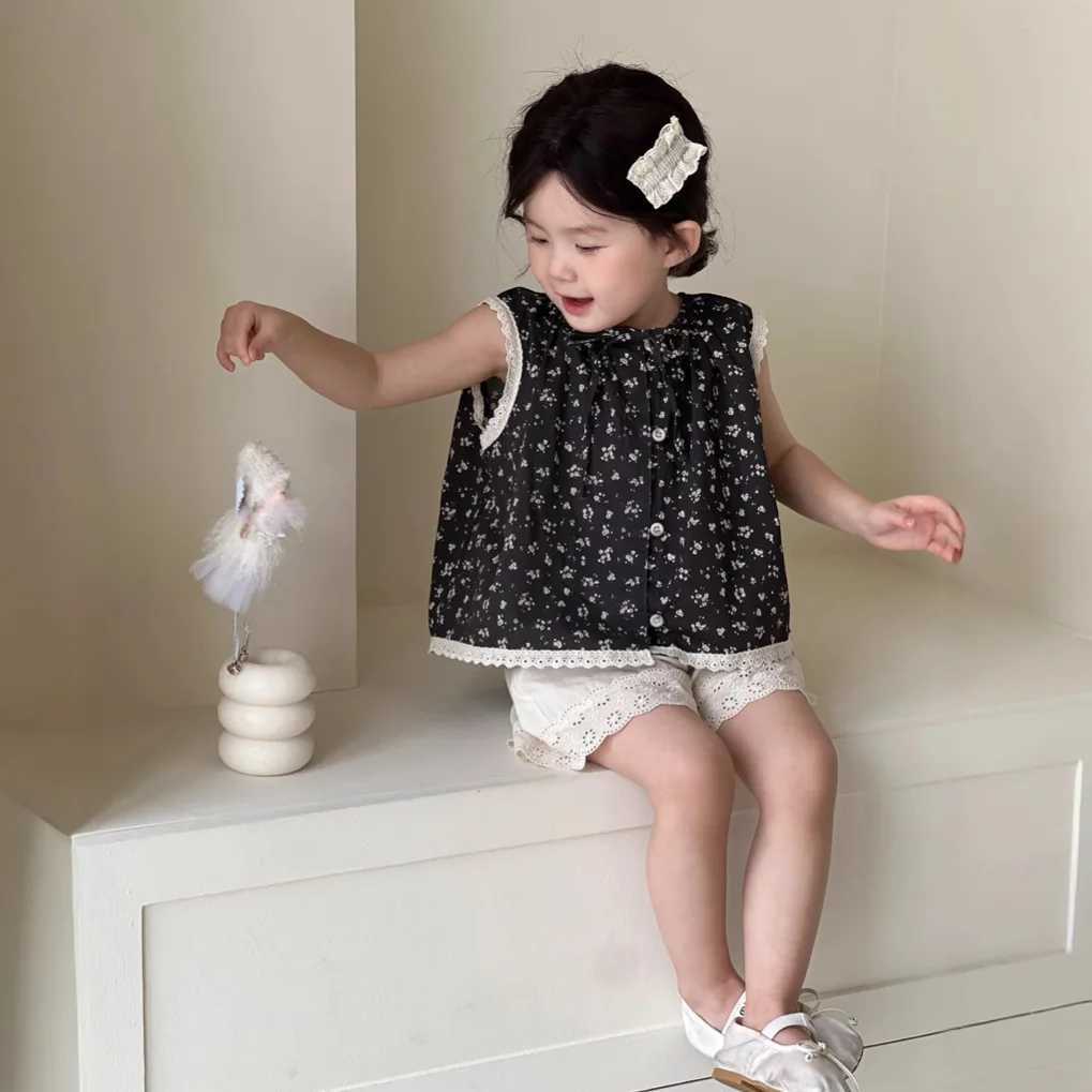 Children Loose Shorts 2-9 Years Summer New Solid Girls Cute Lace Shorts Fashion Versatile Baby Cotton Casual Pants Kids ClothesC250617
