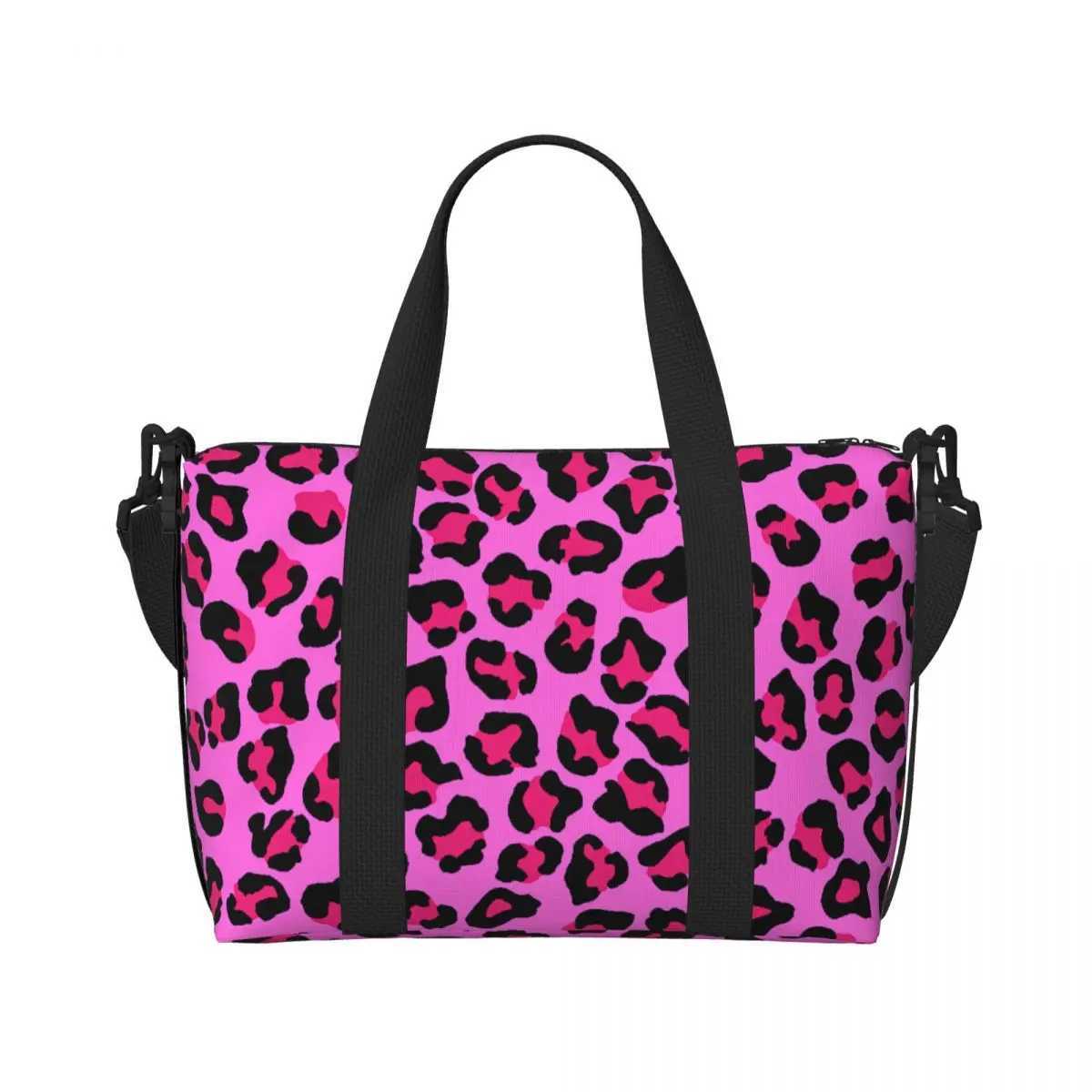 Custom Large Leopard Cheetah Seamless Pattern Tote Bag Women Animal Skin Print Spots Shopper Shoulder Beach Gym Travel Bag W250618