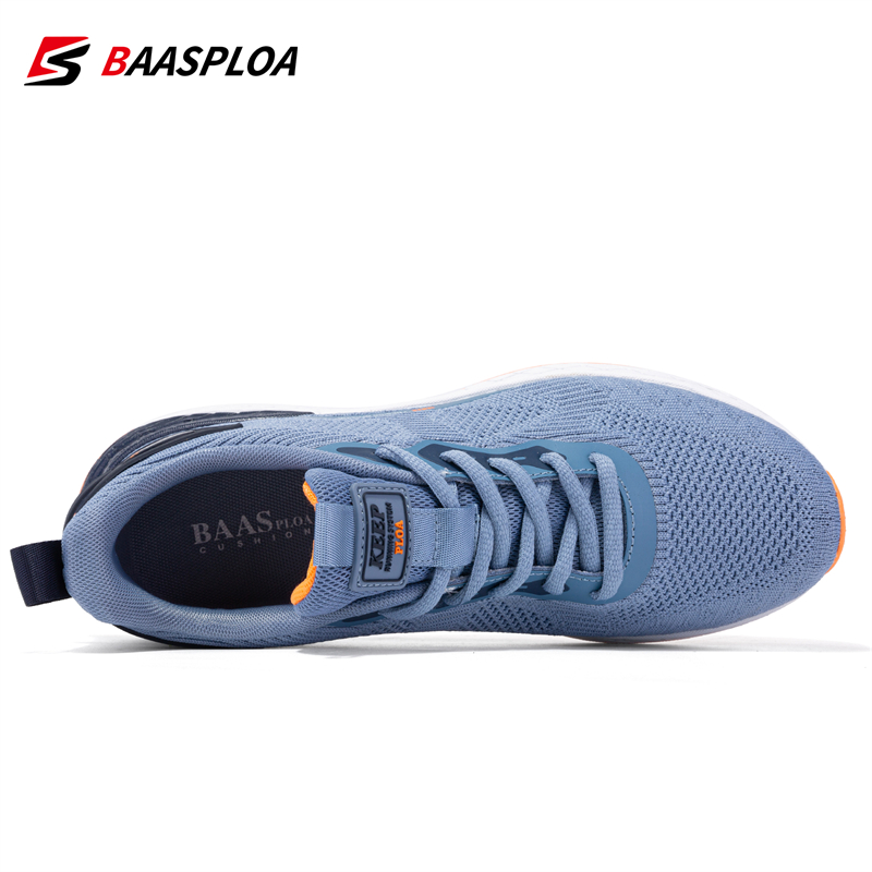 Baasploa Men Fashion Running Shoes Breathable Knit Tennis Sports Shoes Male Lightweight Walking Shoes