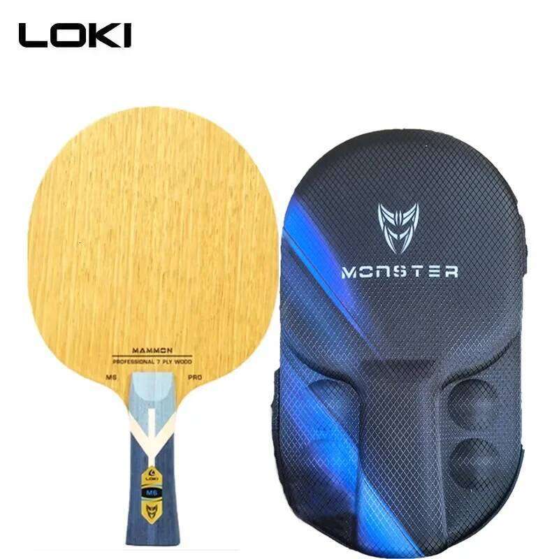 Original LOKI MONSTER M6 PRO Table Tennis Blade 7 PLY Wood Paddle Professional Ping Pong Racket with EVA Hard Case