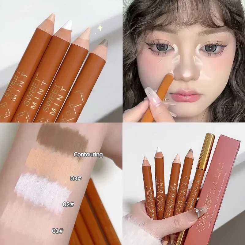 2 in 1 Face Contouring Stick Matte Highlighters Nose Shadow Cream Double-ended Facial Contour Stick Lasting Face Makeup Cosmetic XJ250618
