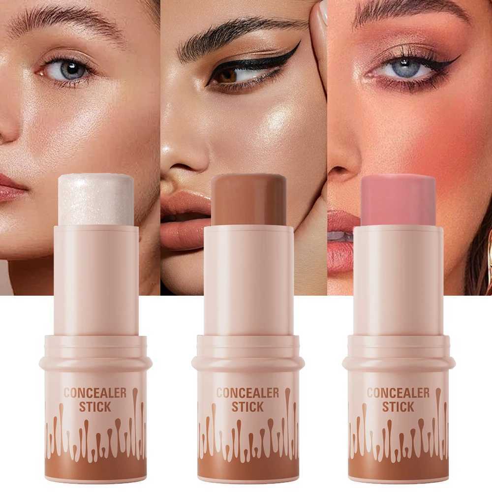 Makeup Face Brown Bronzer Contour Stick Contouring Bronzer Stick Highlighter Brightening Blusher Stick Rouge Cream Concealer Pen XJ250618