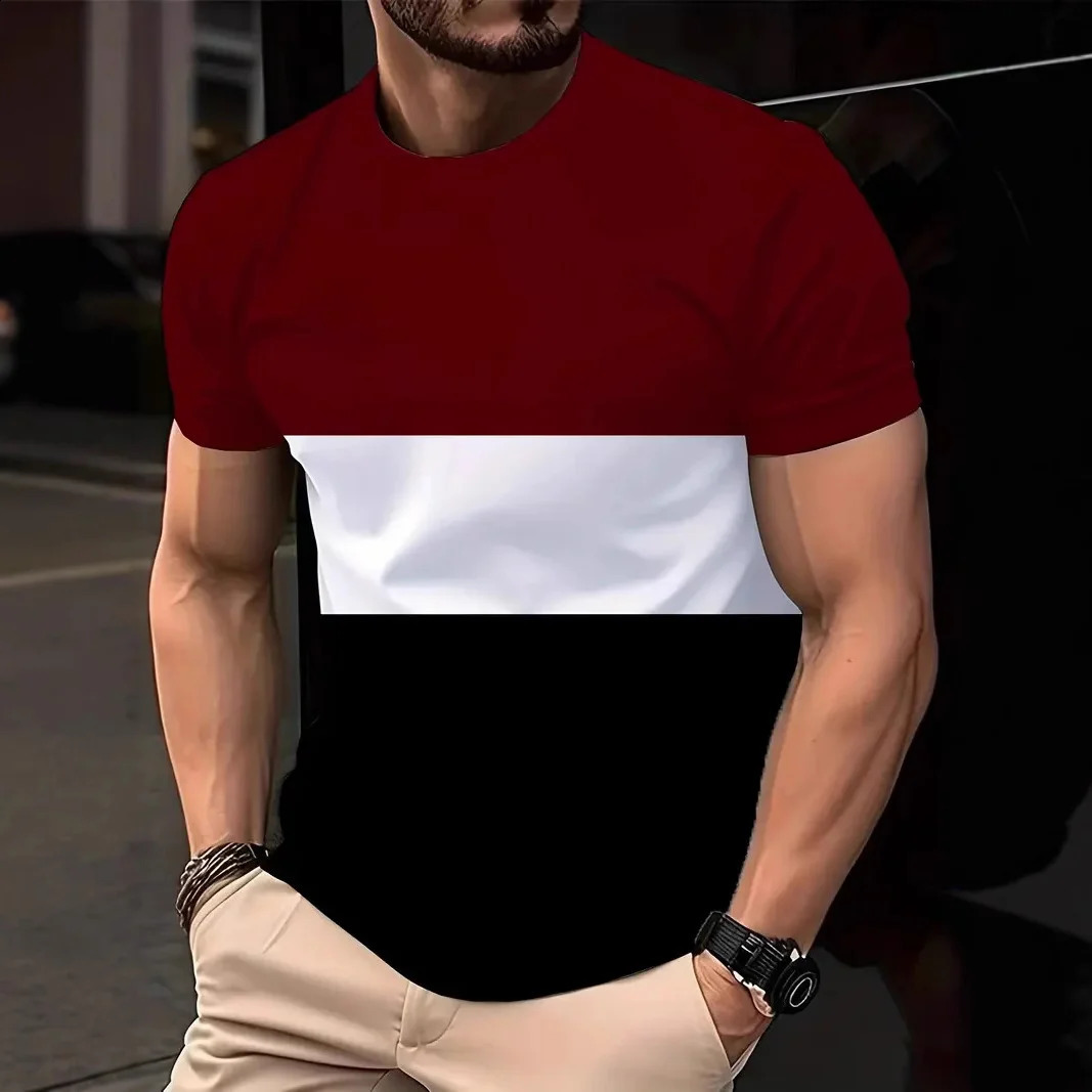 3D Line Printed MenS TShirts Fashion For Men Street Short Sleeved Oversized Top Tees Daily Casual Sportswear 250616