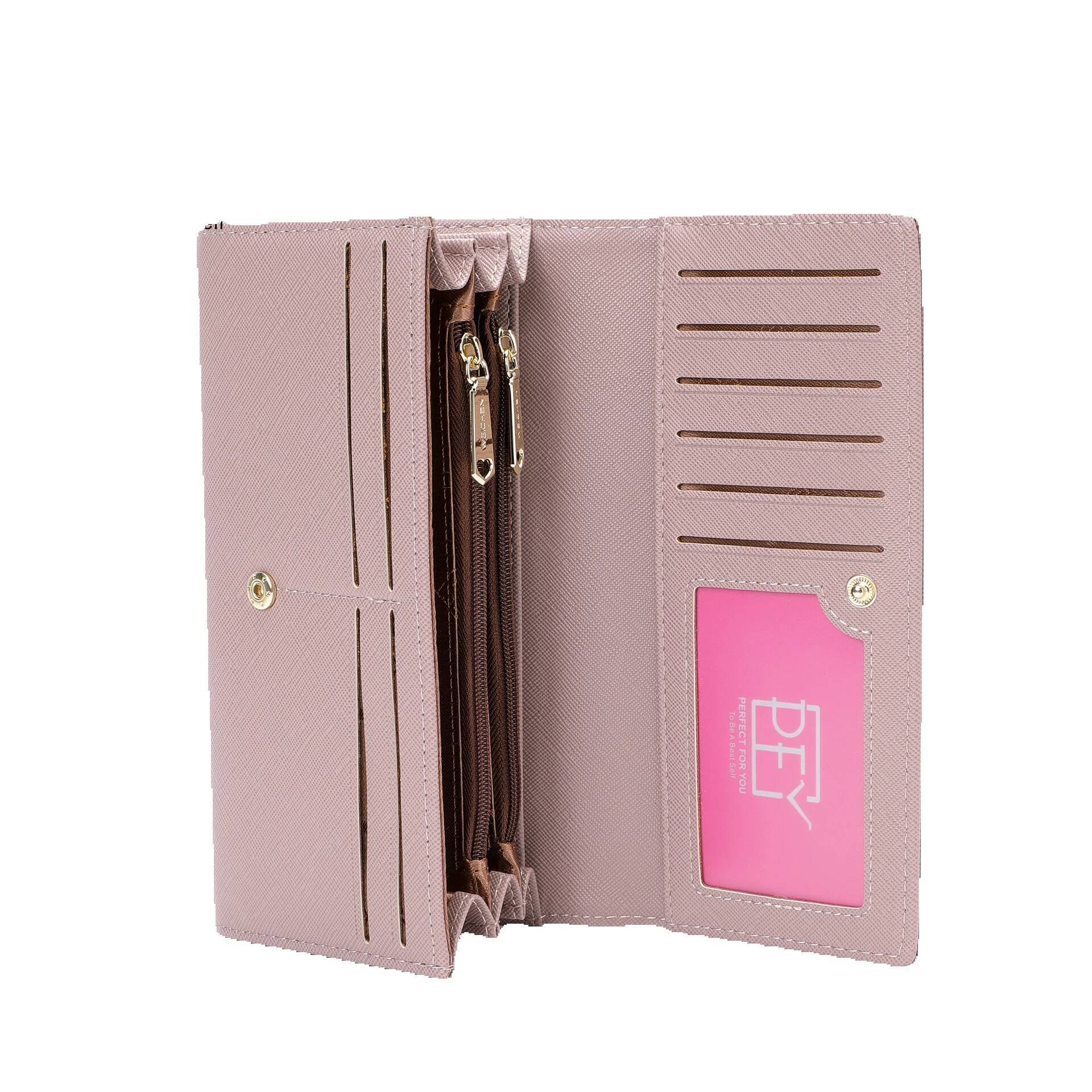 Free Shipping Designer Wallet Luxury Bag Women's Korean Style Large Capacity Handbag New Cross Pattern PU Wallet Multi Card Slot Long Women'