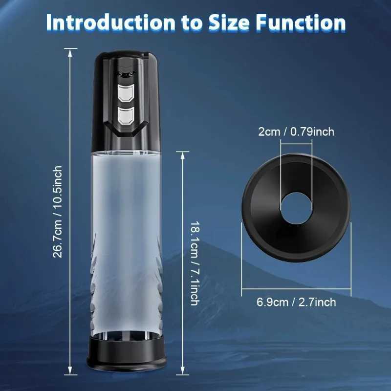 Mens Powerful Enlarged Penis Pump Extender Enhances Mens Vacuum Big Cock Trainer Mens Persistence Toy W250618