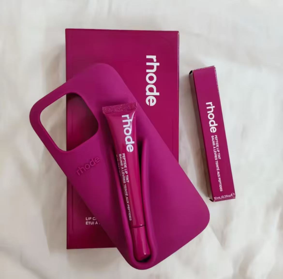 INS Lipstick Silicone Hot Rhode Phone Case For iPhone 16 15 14 13 12 11 Pro Max Plus Portable Lip Gloss Holder Hot Soft Cover