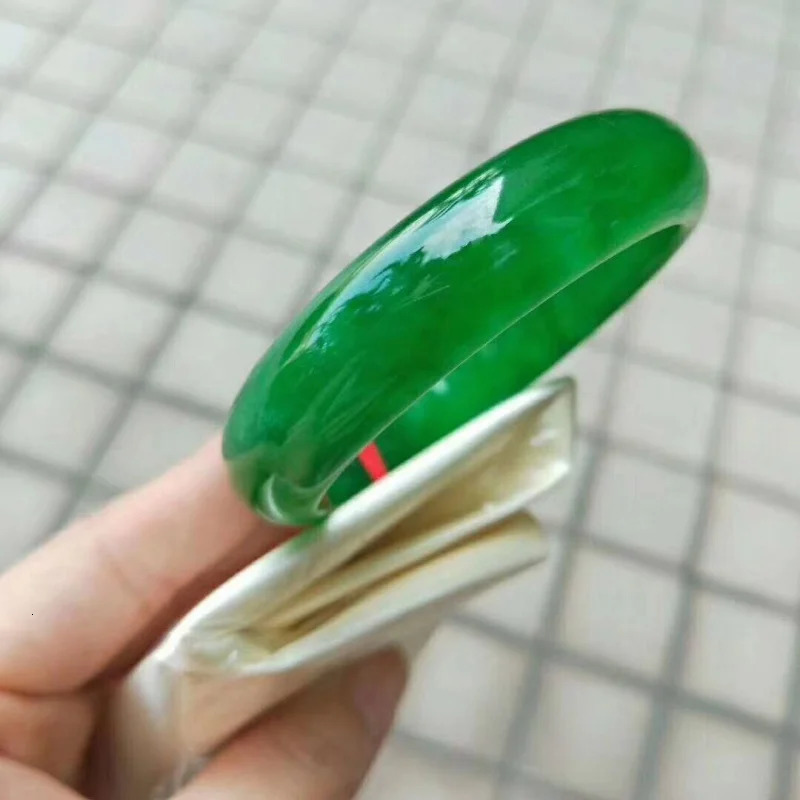 Clearance Myanmar Mine Timber Treated Bracelet Ice Waxy Kinds Dark Floating Flowers Light Sun Green Jadeite Jade H 250618